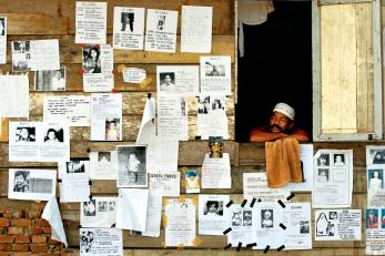 In january 2005, flyers were posted in aceh to help locate those who were missing after the disaster.