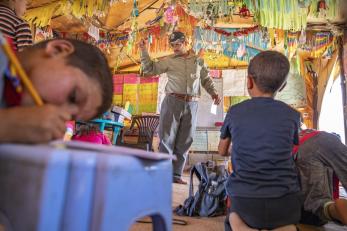 Ahmad in a classroom